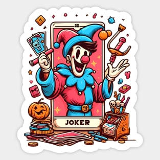 tarot card funny joker Sticker